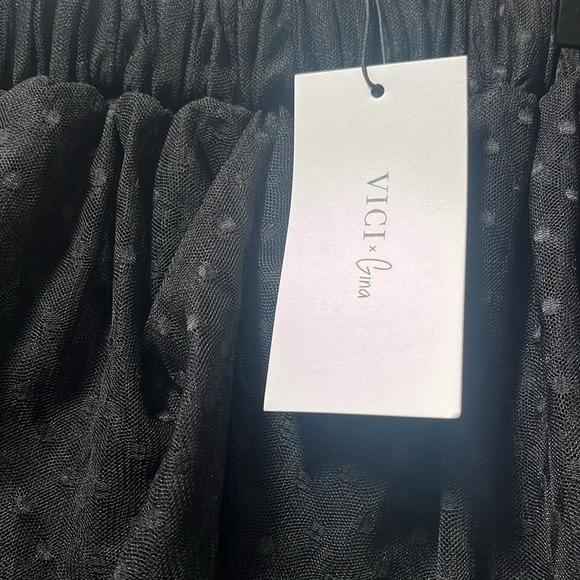 NWT VICI X GINA Black Tulle Ruffle Mini Skirt - Picture 3 of 6